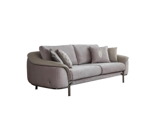Luxus Grau Möbel Dreisitzer Sofa Wohnzimmer Couch Stoffsofa Neu Polstersofa