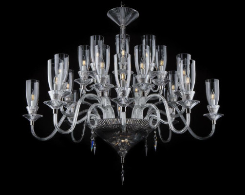 XXL Lampe 26x Kronleuchter Palast Villa D'Este Lichter Kristall Lampe Kronleuchter 