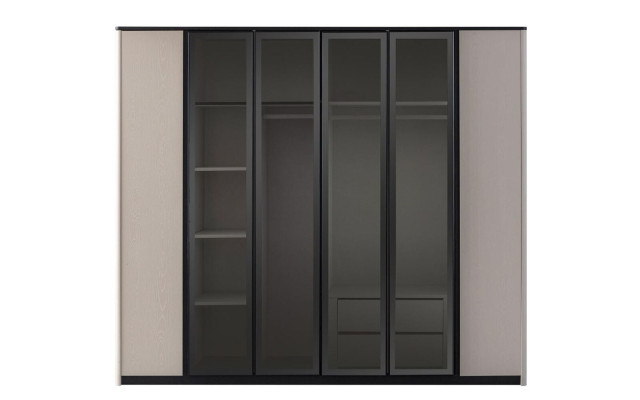 Kleiderschrank Garderobenschrank Schrank Moderne Holzschrank Grau