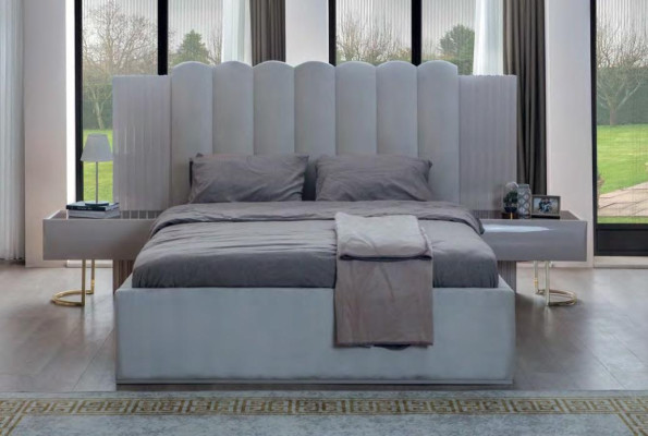 Komplette Schlafzimmer Garnitur Bett Schminktisch Holz Nachttische 4tlg