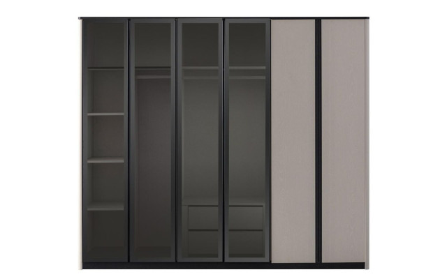 Holzschrank Schrank Kleiderschrank Garderobenschrank Moderne Grau