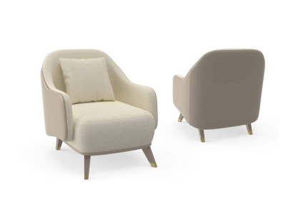 Sessel 1 Sitzer Polster Sofas Design Luxus Textil Couch weiß Sofa Neu