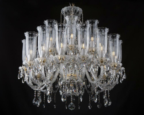 XXL Lampe 24x Kronleuchter Palast Villa D'Este Lichter Kristall Lampe Kronleuchter