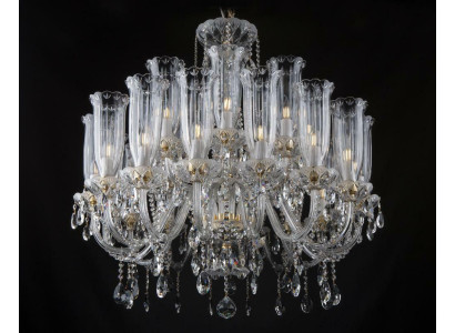 XXL Lampe 24x Kronleuchter Palast Villa D'Este Lichter Kristall Lampe Kronleuchter
