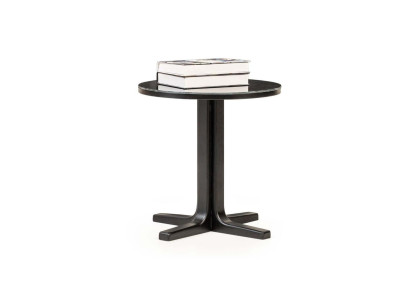 Moderner Schwarzer Beistelltisch Designer Wohnzimmer Holz Rundtisch