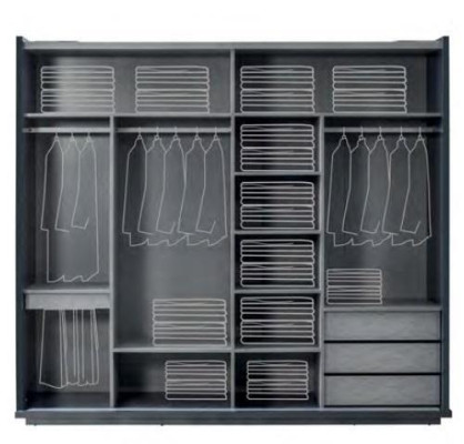 Grauer Luxus Glasschrank Schlafzimmer Kleiderschrank Edle Holz Schränke