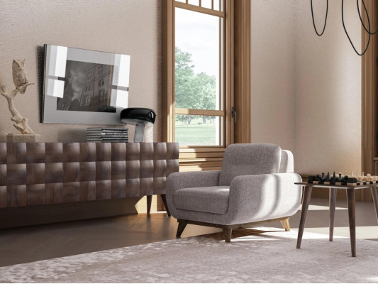 Luxus Drau Sessel Wohnzimmer Polstermöbel Polster Stoff Textil Einrichtung Neu