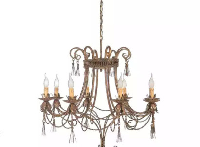  Deckenleuchter Lüster Kronleuchter Deckenlampe Lampen Gold Metall Art