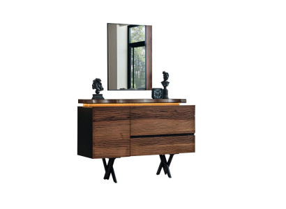  Exklusiver Schminktisch Spiegel Holz Kosmetiktisch Braune Luxus Konsole