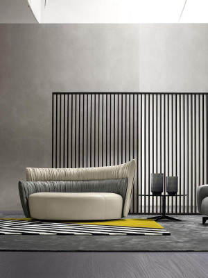 Rundsofa Zweisitzer Sofa 2 Sitz Design Sofas Polster Prianera Sitz Leder Couch