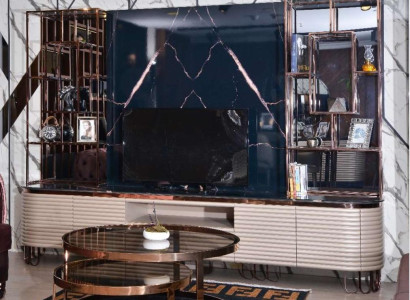 Wonwand RTV Lowboard TV Ständer Beige Modern Sideboard Schrank Holz