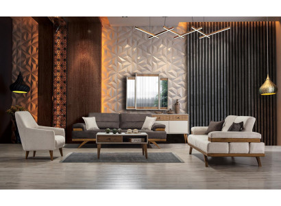Garnitur Sofagarnitur 3+3+1 Sitzer Couchtisch Gruppe Sofa Sofa 4tlg.Neu