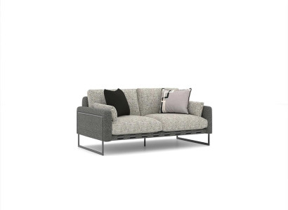 Zweisitzer Sofa Polster Textil Grau Polstermöbel Wohnzimmer Einrichtung