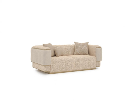 Luxus Wohnzimmer Möbel Sofa Couch Zweisitzer Beige Sofas Polstermöbel