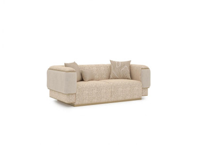 Luxus Wohnzimmer Möbel Sofa Couch Zweisitzer Beige Sofas Polstermöbel