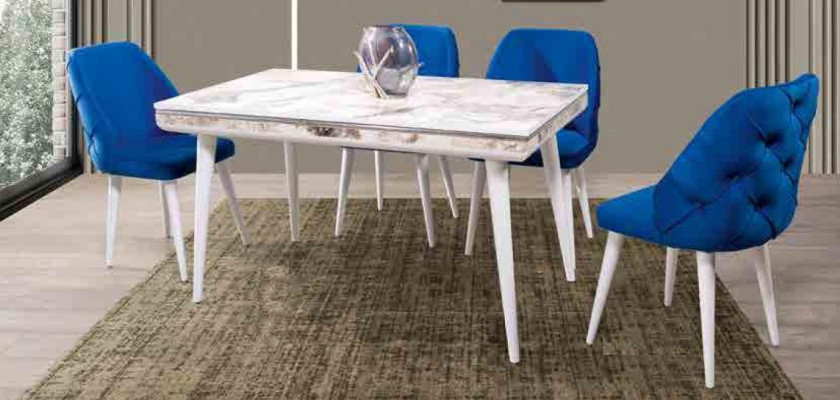 Esszimmer Möbel 4x Stühle Luxus Designer Einrichtungs Blau