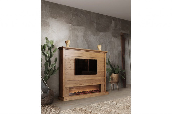 Wohnwand TV-Wand Holz Stil Wohnzimmer Möbel Schrank Wohnwände Luxus Möbel