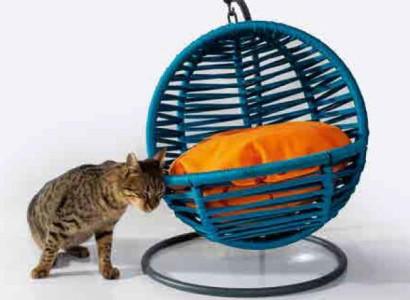 Blaue Rundschaukel Katzenliege Tieren Zubehör Luxus Moderne Möbel Neu