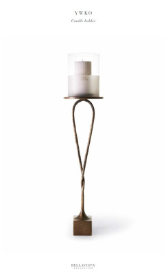 Kerzenhalter für Wohnzimmer und Flur Material Messing Bronze-Finish restauriert