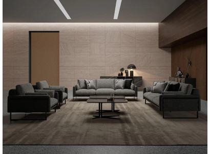 Luxus Grau Sofa Komplett 2x Dreisitzer Sofa 2x Sessel Wohnzimmer 2x Couchtisch