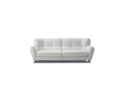 Luxus Sofa 3 Sitz Couch Holz Möbel Dreisitzer Prianera Sofas Weiß Couchen Leder