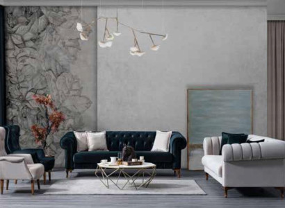Dunkelgrüner Wohnzimmer Luxus Sofa Moderne Couch Holzgestell Sitzmöbel
