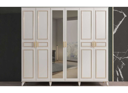Weißer Kleiderschrank Glasschrank Schlafzimmer Designer Holz Möbel Neu