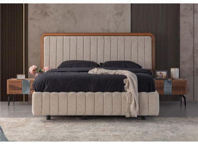 Stilvolle Schlafzimmer Möbel Luxuriöser Polsterbett Holz Nachttische