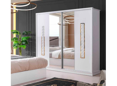 Schlafzimmer Kleiderschrank Rechteck Modern Stil Design Weiß Einfarbig
