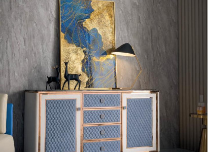 Kommode Moderne Sideboards 4 Schubladen 2 Turen Hochschrank