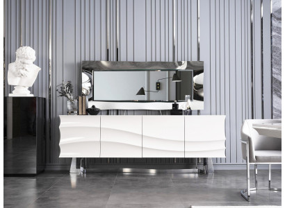 Sideboard + Spiegel Wohnzimmer Wohnmöbel Holz Schminktisch Kommode Neu