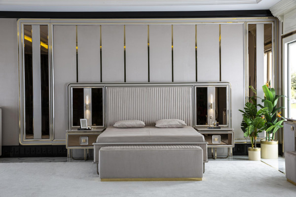 Hocker Weiß Elegantes Schlafzimmer Holz Möbel Modern Design Schön