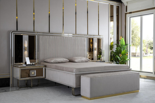 Hocker Weiß Elegantes Schlafzimmer Holz Möbel Modern Design Schön