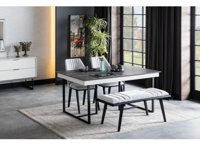 Esszimmer Tisch 4x Stühle 5tlg. Design Möbel Modern Set Garnitur Neu