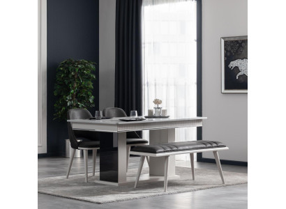 Esstisch Esszimmer Moderne Wohnzimmer Design Holz mit Metall Luxus