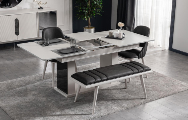 Esstisch Esszimmer Moderne Wohnzimmer Design Holz mit Metall Luxus