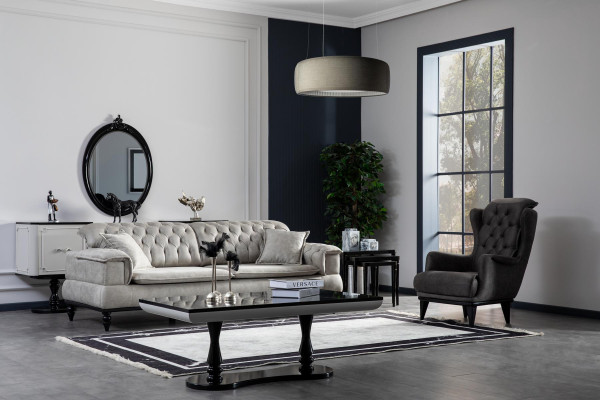 Sessel Design Couch Kunstleder Lounge Polster Sitzer Luxus Grau Neu