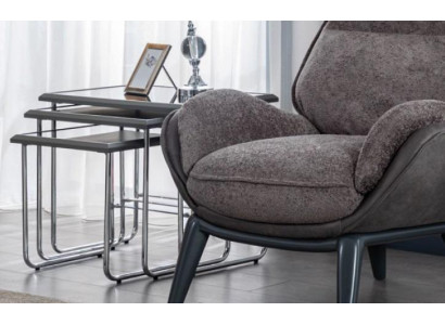 Beistelltische Wohnzimmer Luxus Design neu Modern grau Material Holz