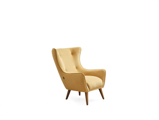 Wohnzimmers Sessel Design Couch Luxus Lounge Polster Club Disco Gelb