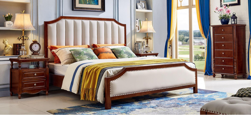 Luxus Schlafzimmer Bett Doppelbett Holz Bettrahmen Möbel Design Betten