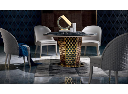 essgruppe esszimmer set rund tisch 4 stühle stuhl set garnitur luxus