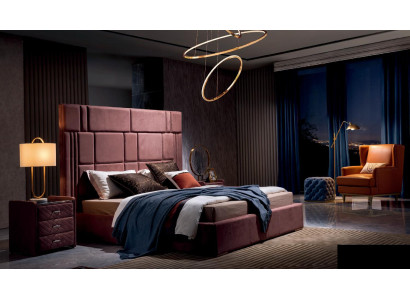 Bett 2x Nachttisch 3 tlg. Schlafzimmer Set Design Möbel Modern Luxus