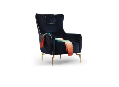 Sessel Ohrensessel Luxus 1 Sitzer Polster Sitz Designer Textil Sitz Stoff Modern