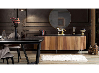 Luxuriös Esszimmer Set Modern Besteht aus Schwarz Anrichte und Spiegel