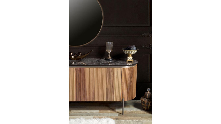 Luxuriös Esszimmer Set Modern Besteht aus Schwarz Anrichte und Spiegel