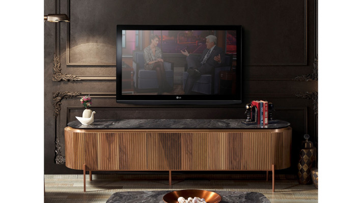 Stilvoll TV Lowboard Braun Farbe Luxuriös Möbel für Wohnzimmer Neuheit