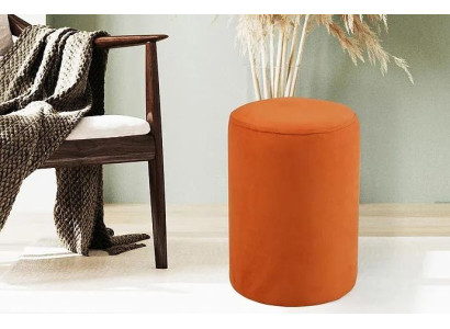  Orangefarbener Sitzhocker neuer hochwertiger Hocker Textil Spanplatte