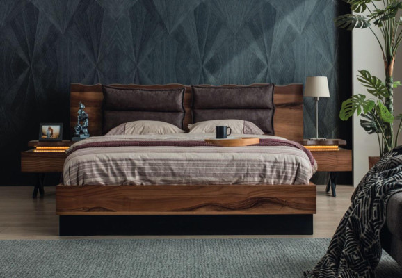  Moderne Schlafzimmer Möbel Designer Bett 2x Nachttische Kleiderschrank