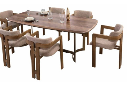Braune Esszimmer Garnitur Designer Polsterstühle Esstisch Essgruppe
