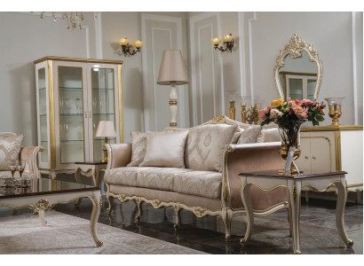 Luxus Dreisitzer Sofa 3 Sitzer Sofas Sitz Design klassisch Couchen Beige